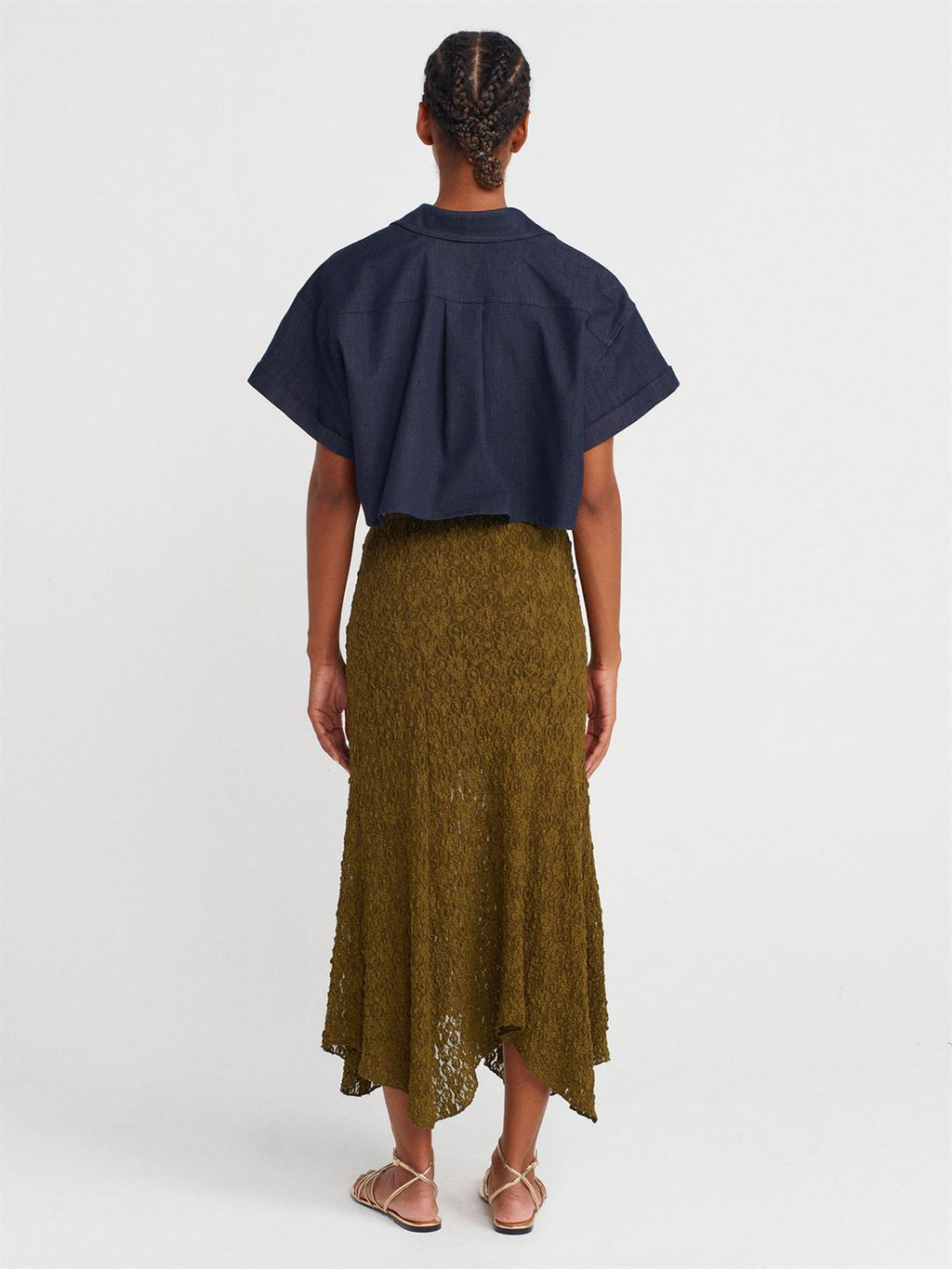 Lace Detail Midi Skirt