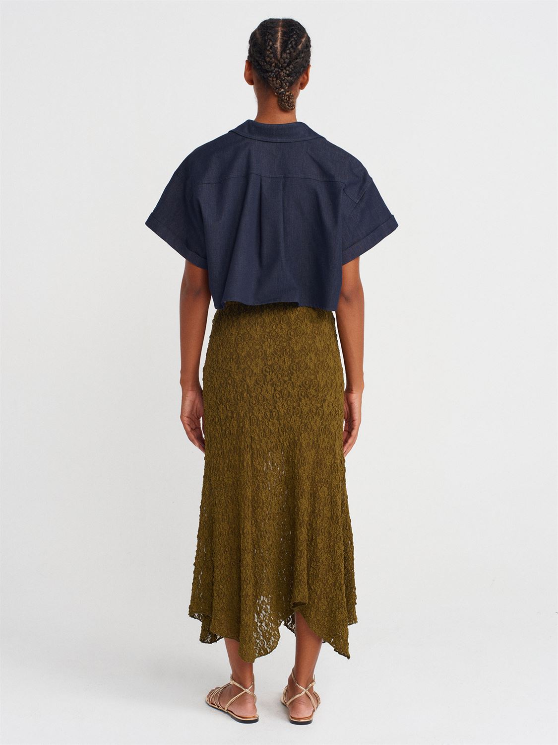 Lace Detail Midi Skirt