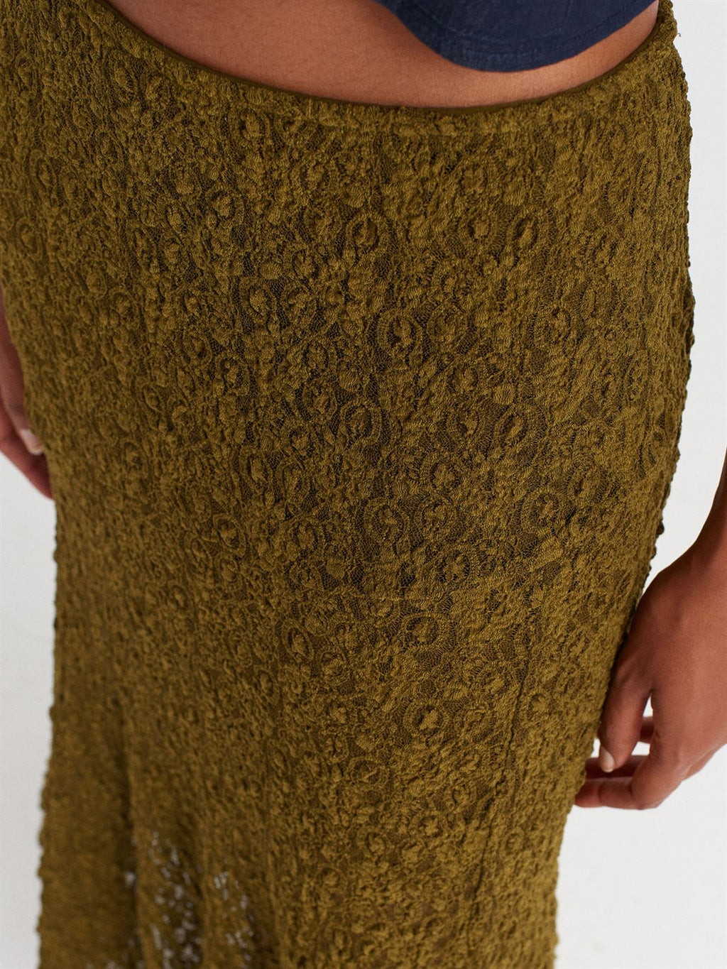 Lace Detail Midi Skirt